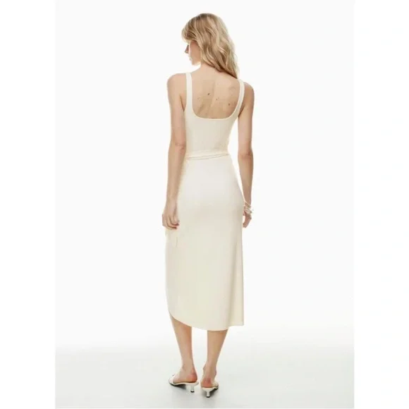 Aritzia Wilfred Saturn Wrap Dress White Sleeveless Womens Size L - Picture 4 of 11